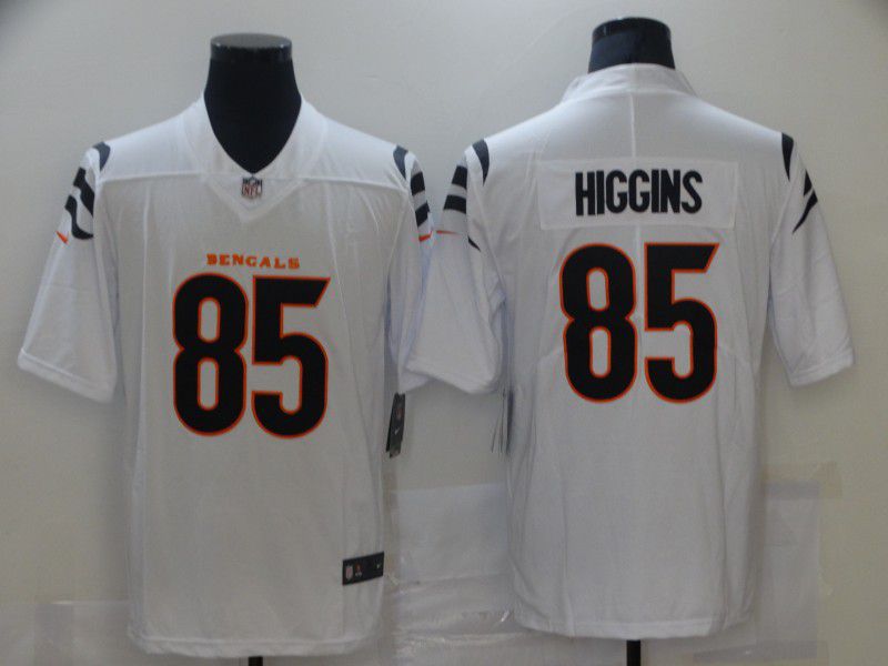Men Cincinnati Bengals 85 Higgins White Nike Vapor Untouchable Limited 2021 NFL Jersey